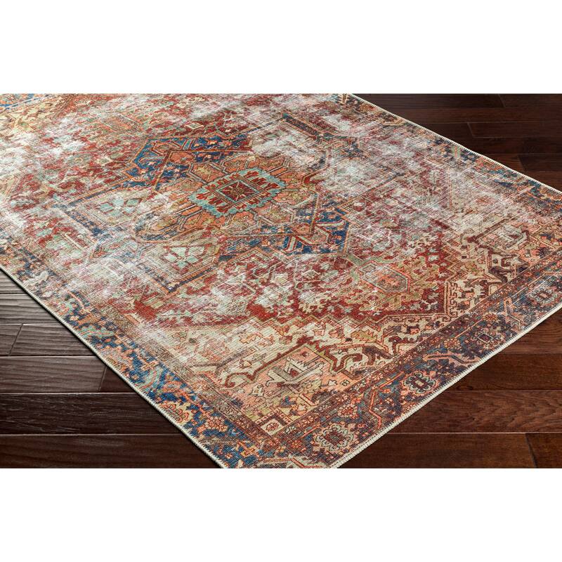 Livabliss Rajga Traditional Medallion Washable Area Rug