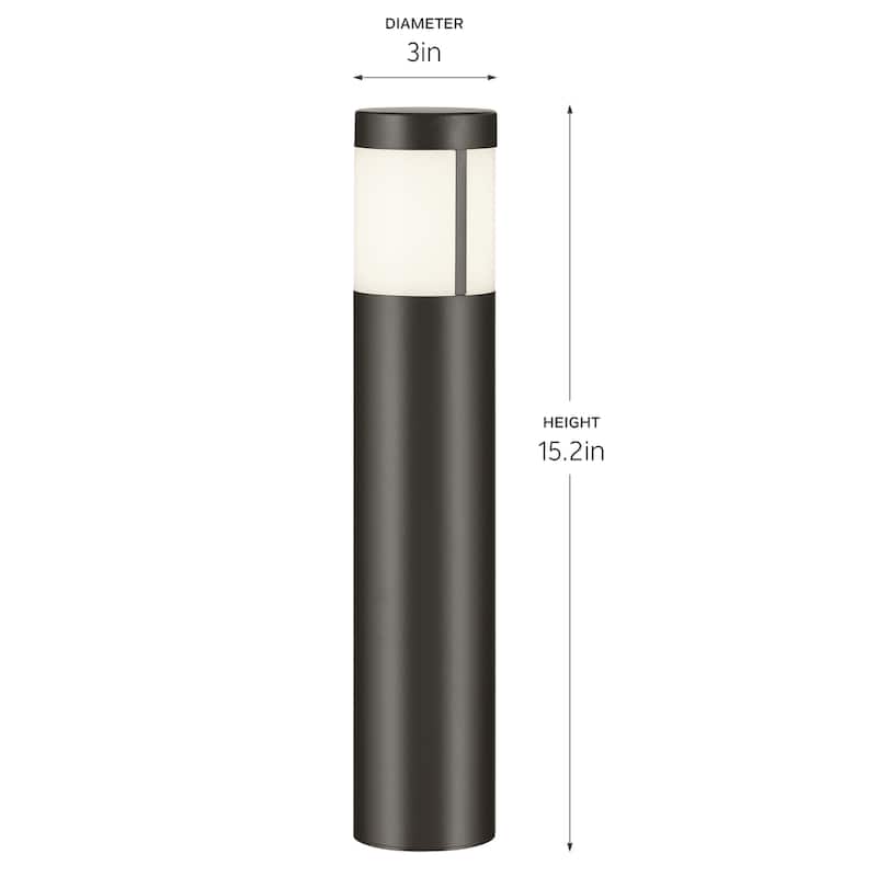 Kichler Lighting 12 Volt 3000K LED 15.2" Round Bollards in Textured Architectural Bronze - 15.2