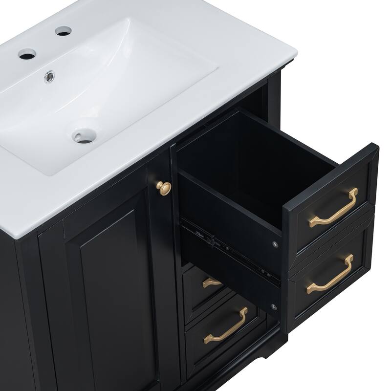30" Bathroom Vanity Bathroom Cabinet with Sink and Drawers