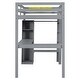 preview thumbnail 8 of 20, Twin Size Loft Bed Frame with L Shaped Desk, Wardrobe and Shelves