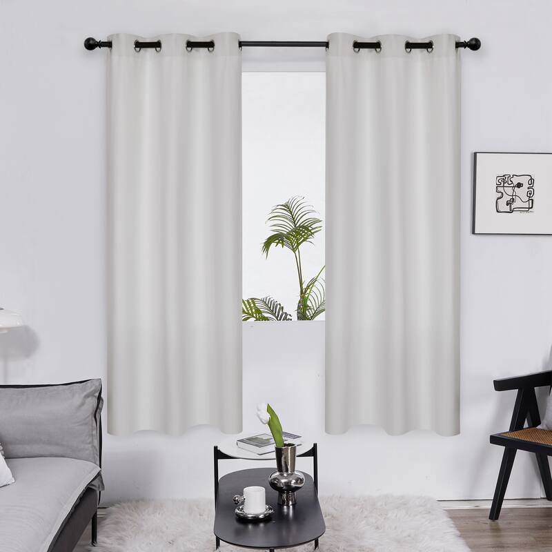 Deconovo Grommet 38 Width Curtain (2 Panel) - 38x72 - Silver Grey