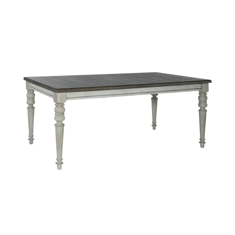 Cottage Lane Antique White with Weathered Gray Rectangular Leg Table