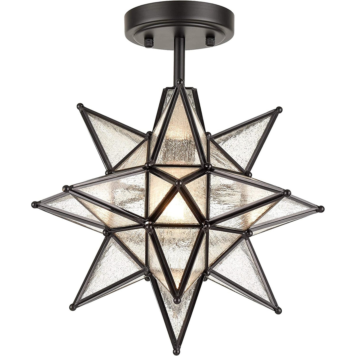 Moravian Star Semi Flush Mount Ceiling Light Seeded Glass Close to Ceiling  Lamp Bed Bath  Beyond 36264820