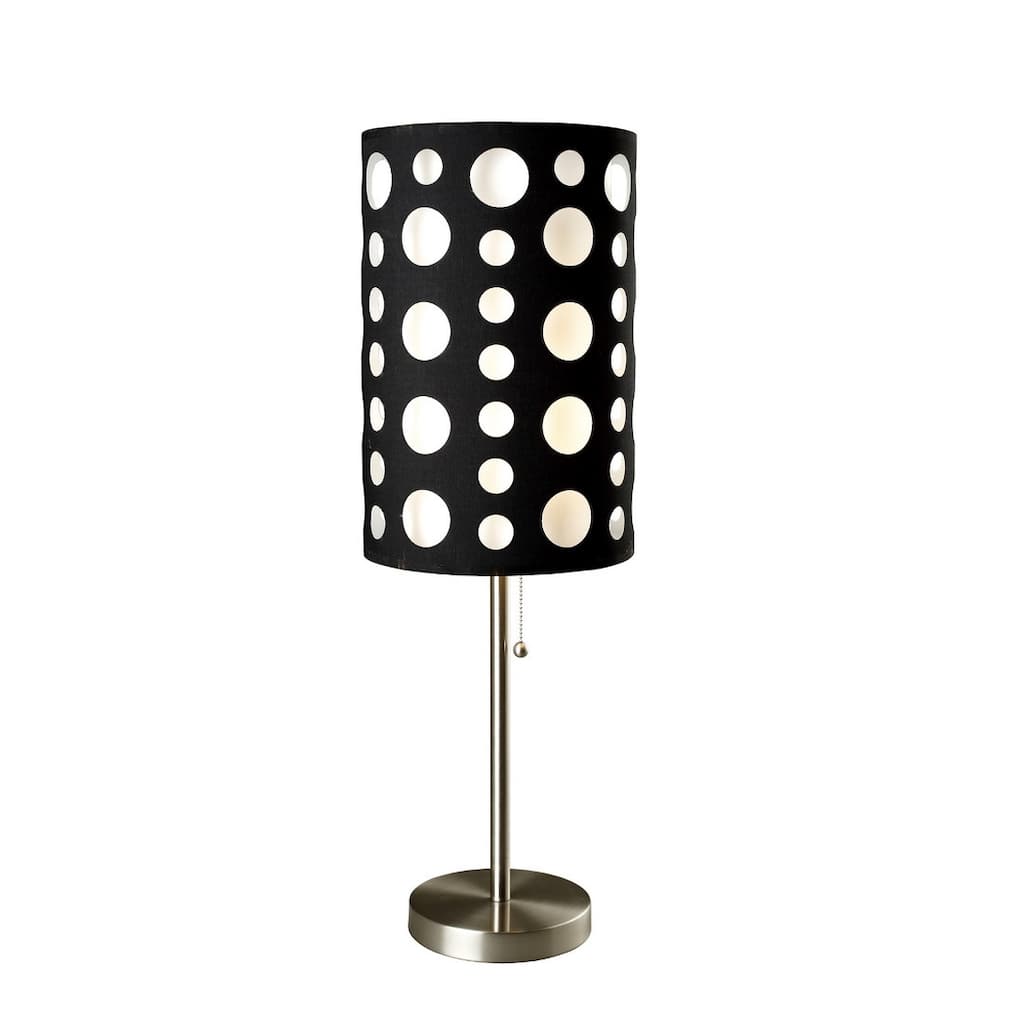 33" Tall Metal Table Lamp, design with Black and White Shade