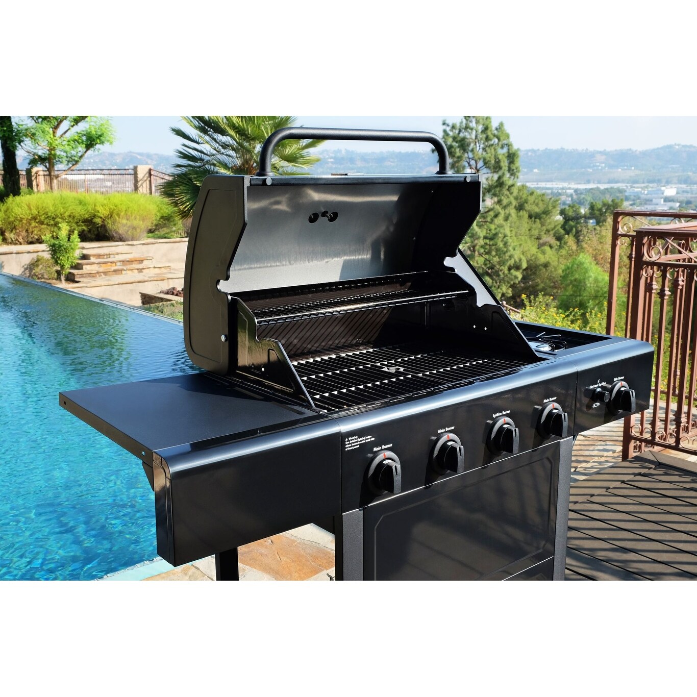 Kenmore 4 Burner Gas Grill Plus Side Burner All Black