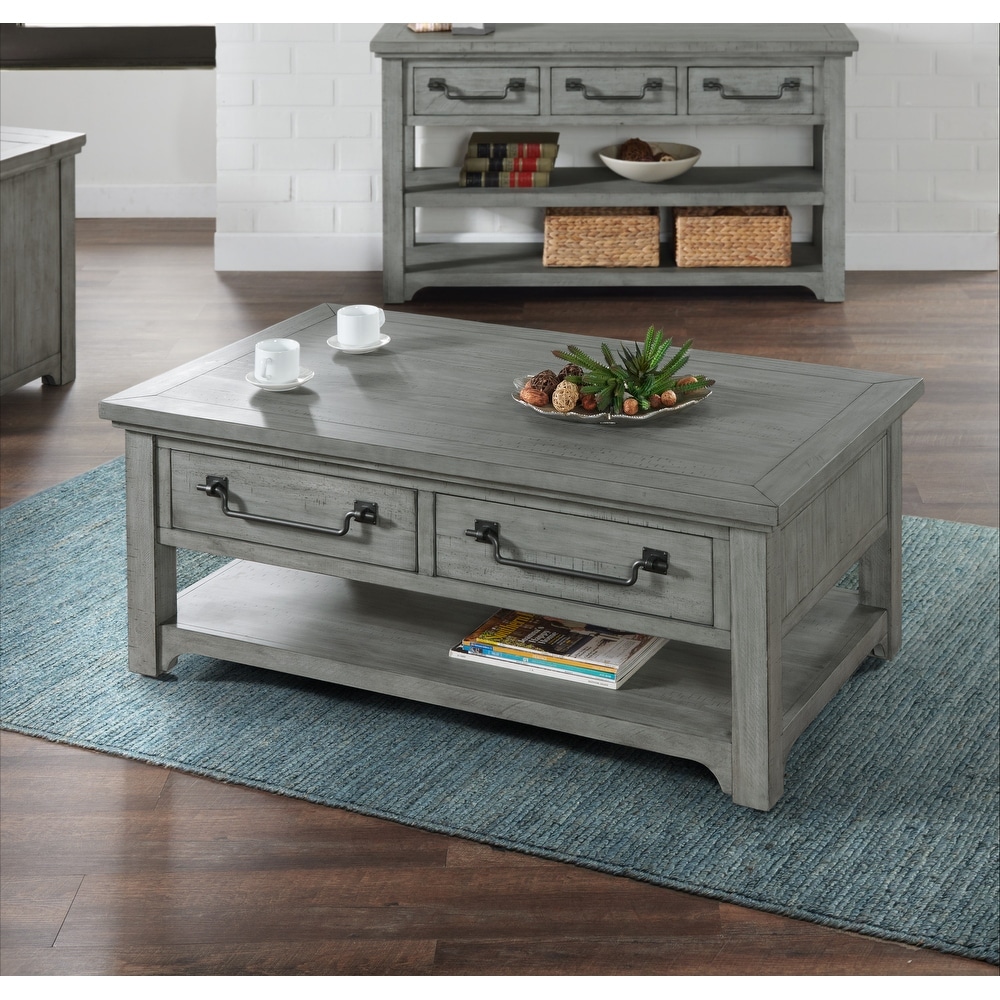 End Table with Charging Station in Walnut Brown Nautical Coastal Square Wood Finish Includes Hardware 