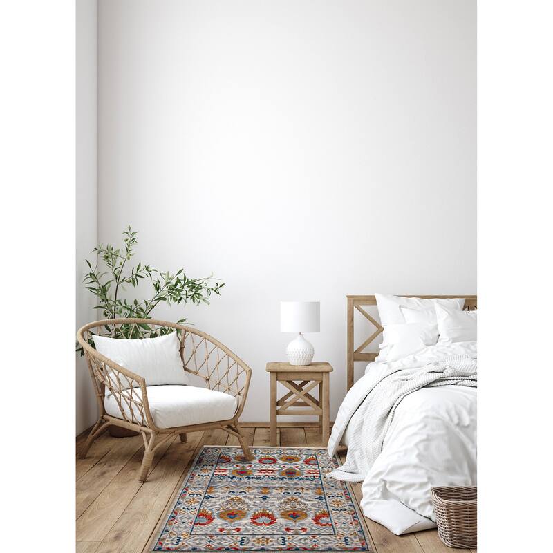 ECARPETGALLERY Hand-knotted Mystique Grey Wool Rug - 4'1 x 6'1