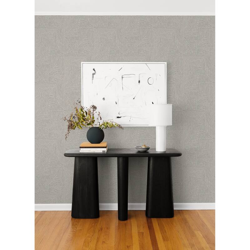 A-Street Prints Mortenson Dove Geometric Wallpaper