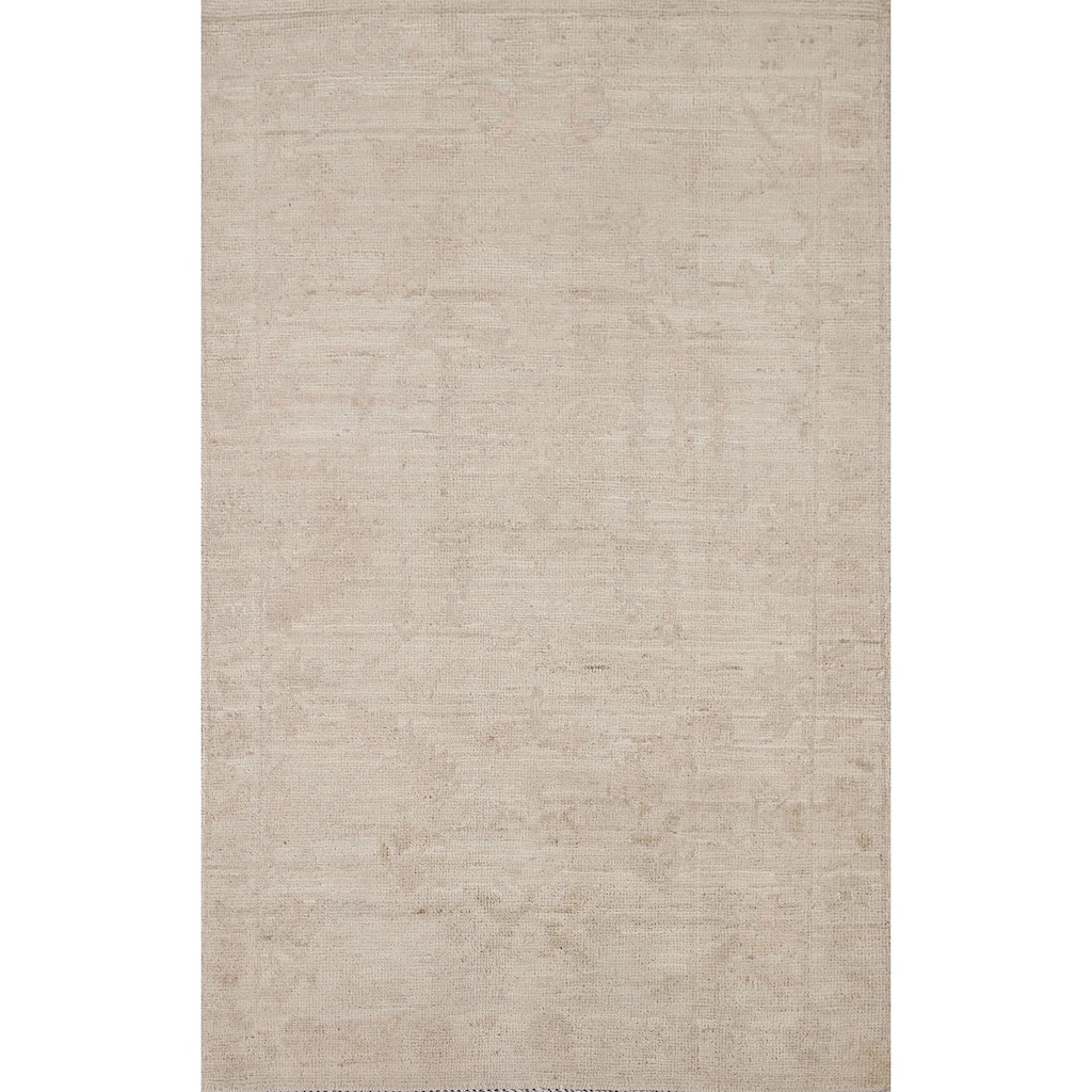 Hand Knotted Oriental 100% Wool Carpet Transitional All-Over Beige & Ivories Oushak Area Rug - 5' 0'' X 3' 2''
