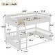 preview thumbnail 5 of 25, Full XL over Queen Bunk Bed with Ladder and Guardrails, Solid Pine Wood Frame