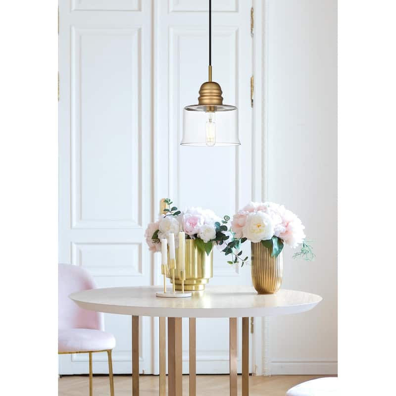 Elegant Lighting Kenna Single Light 7" Wide Mini Pendant with Clear