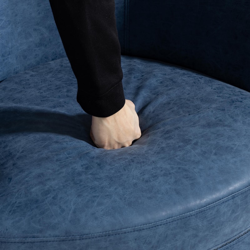 PU Leather Swivel Accent Chair Barrel Chair