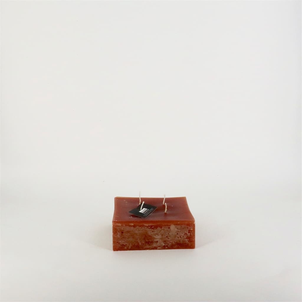 Square 1-Wick Candle 6" x 6" 2" Cognac -ST - Cognac