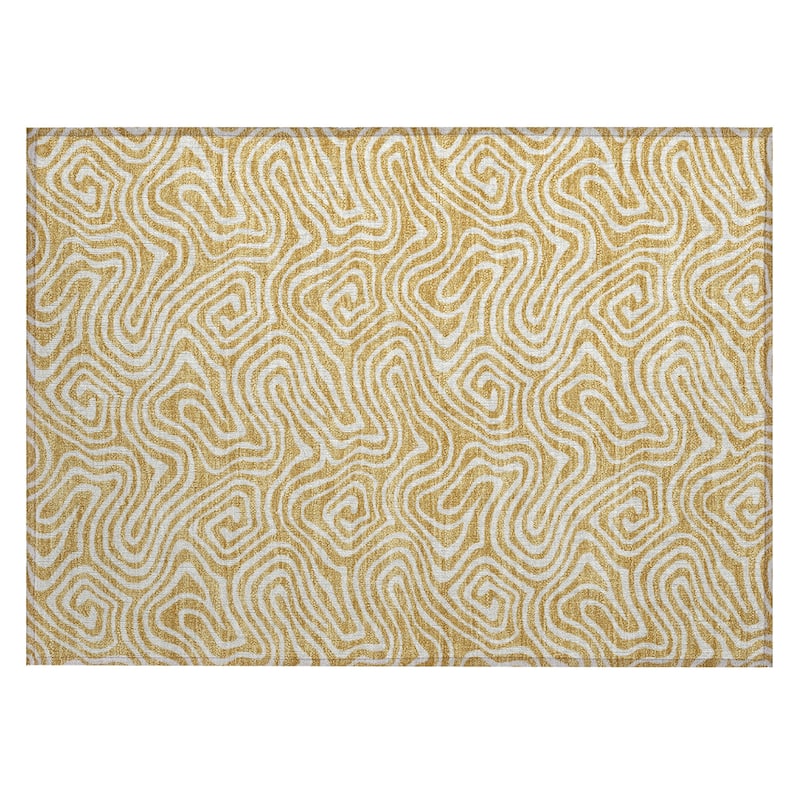 Machine Washable Indoor/ Outdoor Modern Trance Chantille Rug