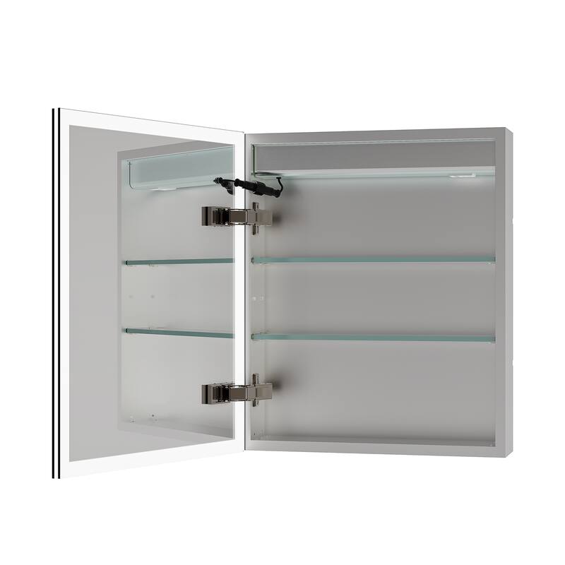 Mildewproof Aluminum Frame Bathroom Mirror Medicine Cabinet with Socket, Bluetooth Player