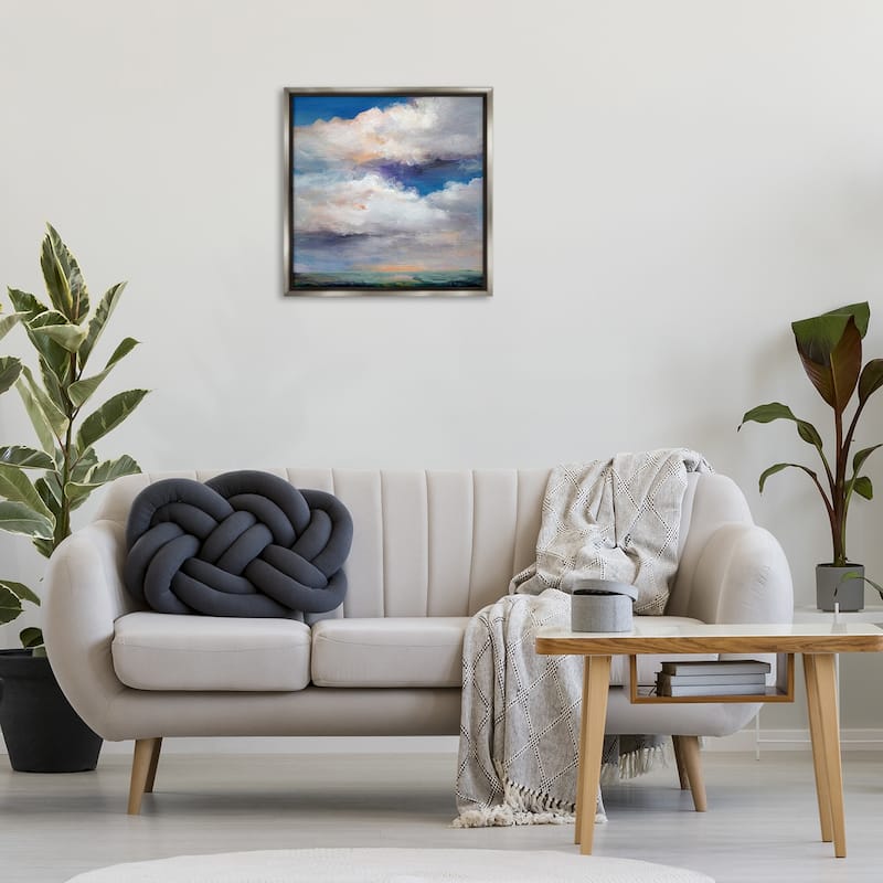 Stupell Restless White Clouds Framed Floater Canvas Wall Art Design By Karen Hale