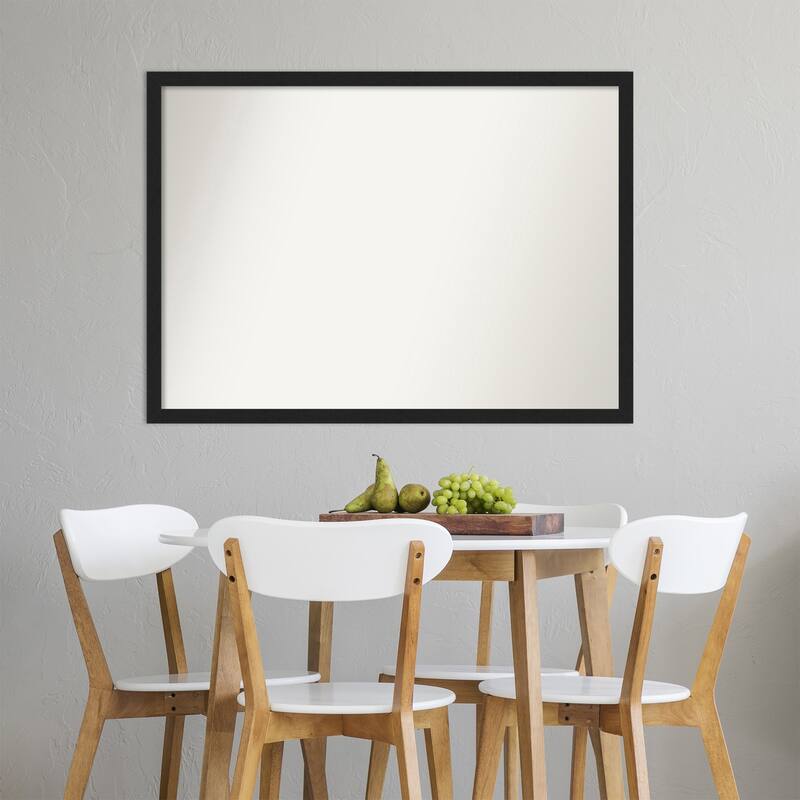 Non-Beveled Wall Mirror - Grace Brushed Metallic Black Narrow Frame