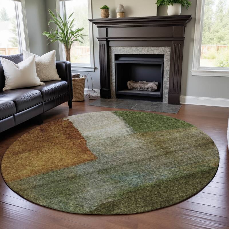 Premium Washable Super Soft Modern Chic Mayfield Rug - Green - 8' x 8'