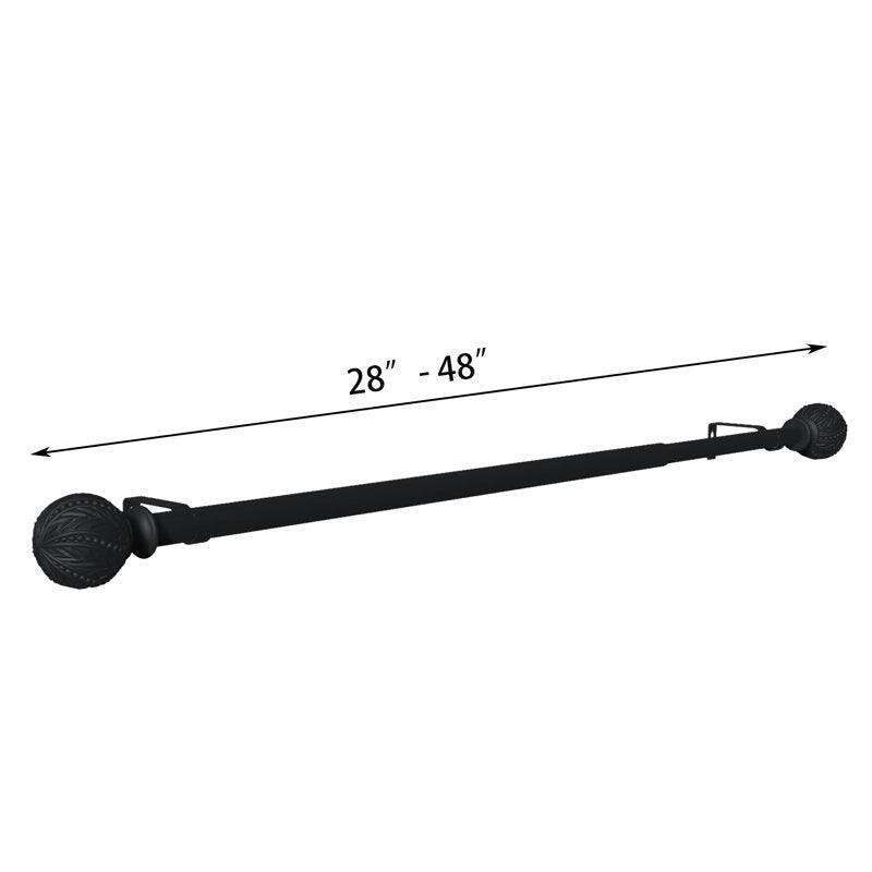 Debuono Black Adjustable Curtain Rod with Final Set