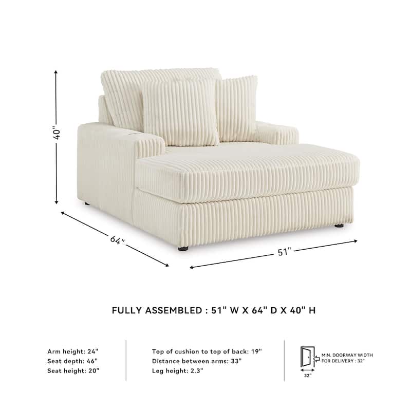 Signature Design by Ashley Lindyn Chaise - 51"W x 64"D x 40"H