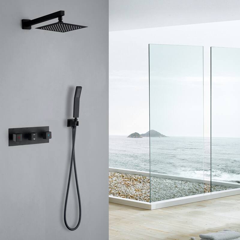 Matte Black two-function concealed shower system - Matte Black