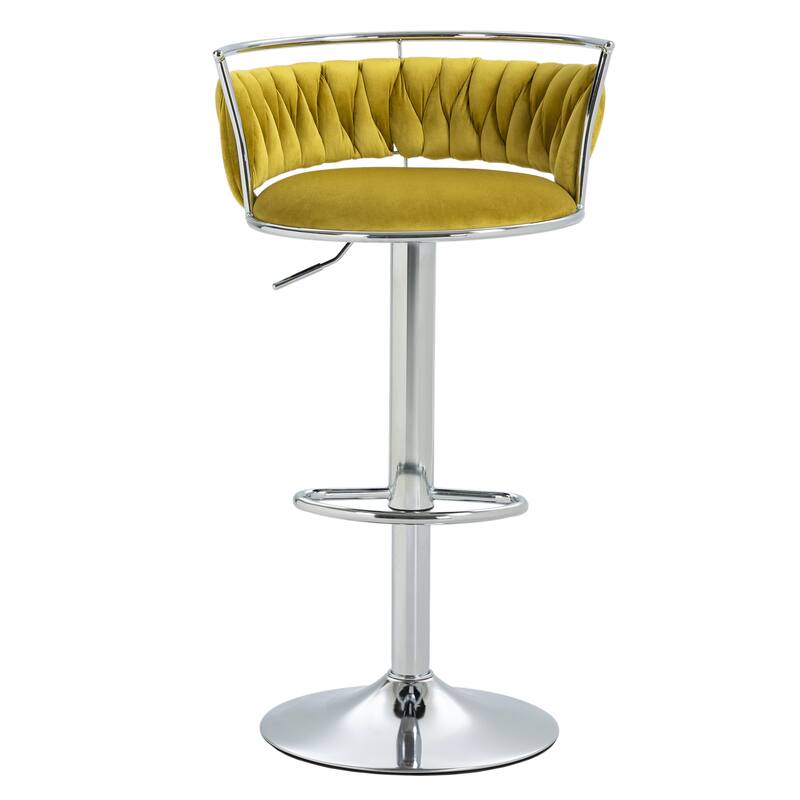 Modern Velvet 26" Adjustable Swivel Bar Stools (Set of 4)