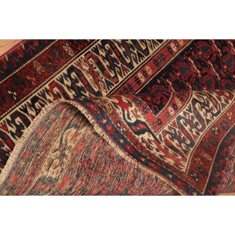 Hand Knotted Oriental 100% Wool Carpet Traditional All-Over Navy Blue & Blues Bidjar Area Rug - 6' 2'' X 3' 3''