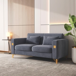 Modern Small Loveseat Upholstered 2 Seater Sofa Couch for Living Room ...