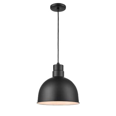 Millennium Lighting R Series 12" Metal Indoor/Outdoor Cord Hung Deep Bowl Shade in Satin Black