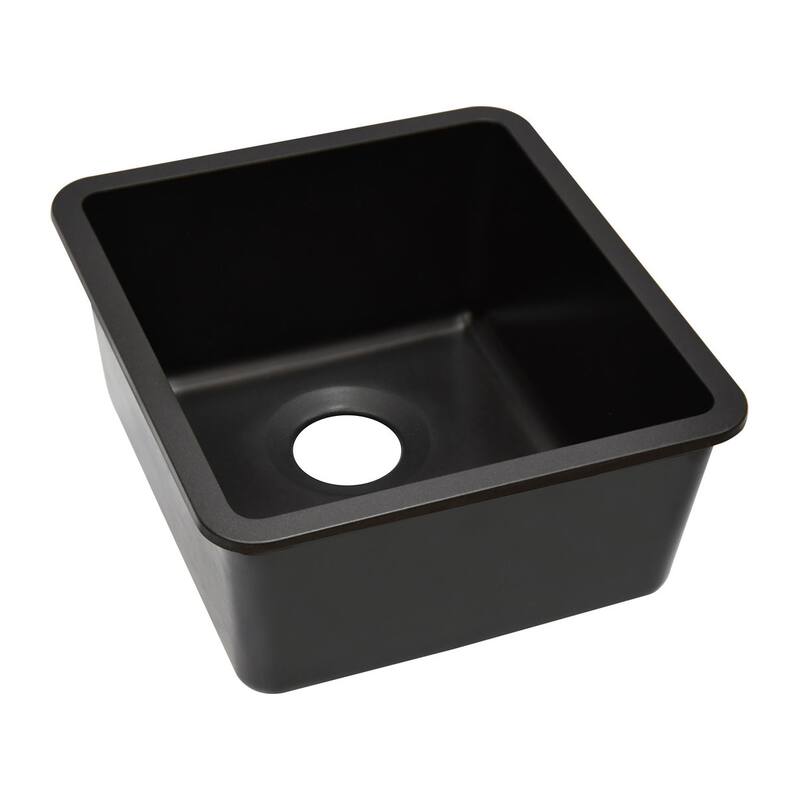 16 Inch Lexicon Platinum Quartz Composite Drop-in Undermount Single Bowl Galaxy Black Kitchen Sink LP-1618-K-SO