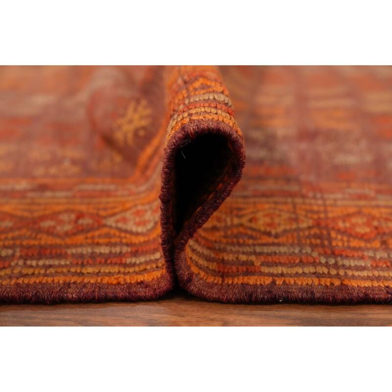 Hand Woven Oriental 100% Wool Carpet Southwestern Tribal Oranges & Rust Kilim Area Rug - 10' 1'' X 5' 8''