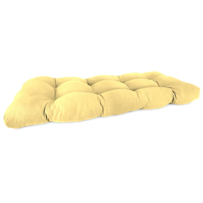 Sunbrella 44" x 18" Contoured Outdoor Wicker Bench Cushion - 18'' L x 44'' W x 4'' H - Canvas Wheat
