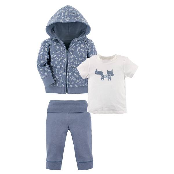 slide 1 of 1, Yoga Sprout Toddler Boy Cotton Hoodie, Tee Top, and Pant, Forest Toddler 2T - Forest Toddler