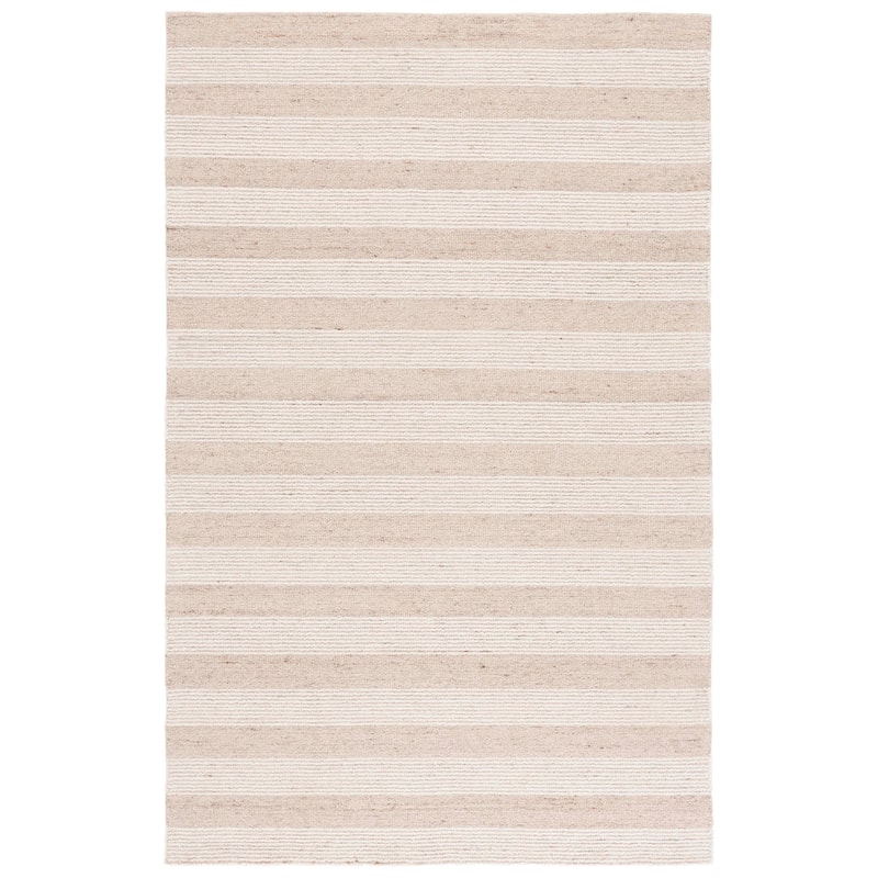 SAFAVIEH Handmade Pine Puck Modern Wool Rug - 5' x 8' - Beige/Ivory