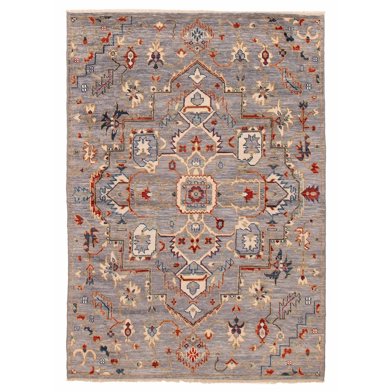 ECARPETGALLERY Hand-knotted Modern Oushak Grey Wool Rug - 6' 1" x 8' 11" - Grey - 6' 1" x 8' 11" - Rectangle
