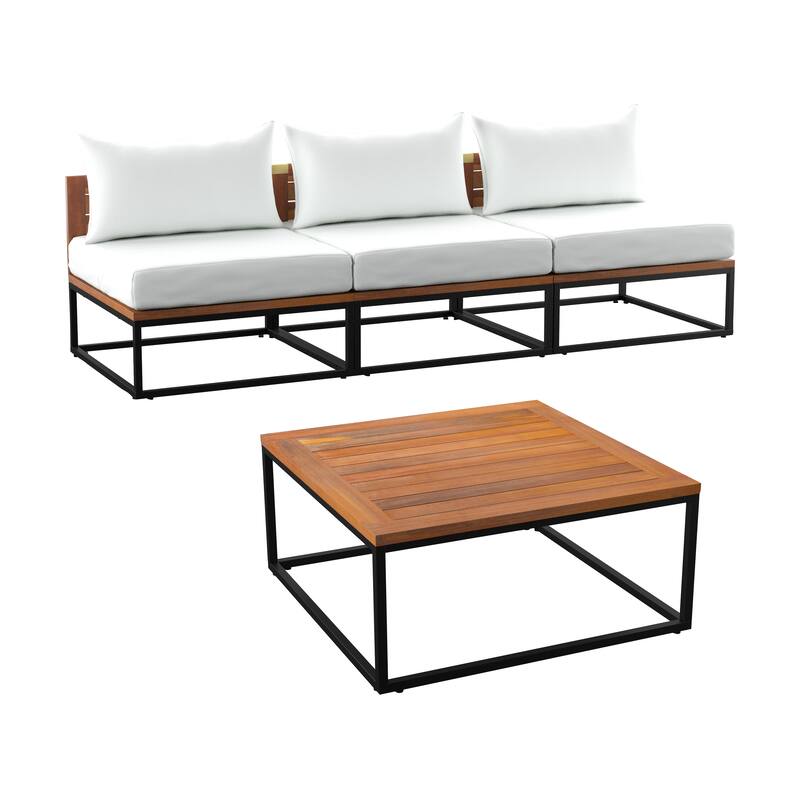 SEI Furniture Taradale Outdoor Modular Patio Sofa Set with Coffee Table and Deep Seating