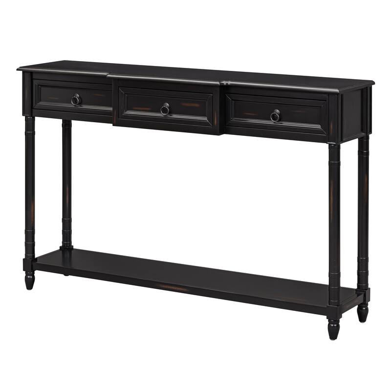 Console Table Sofa Table with Drawers for Entryway with Drawers and Shelf