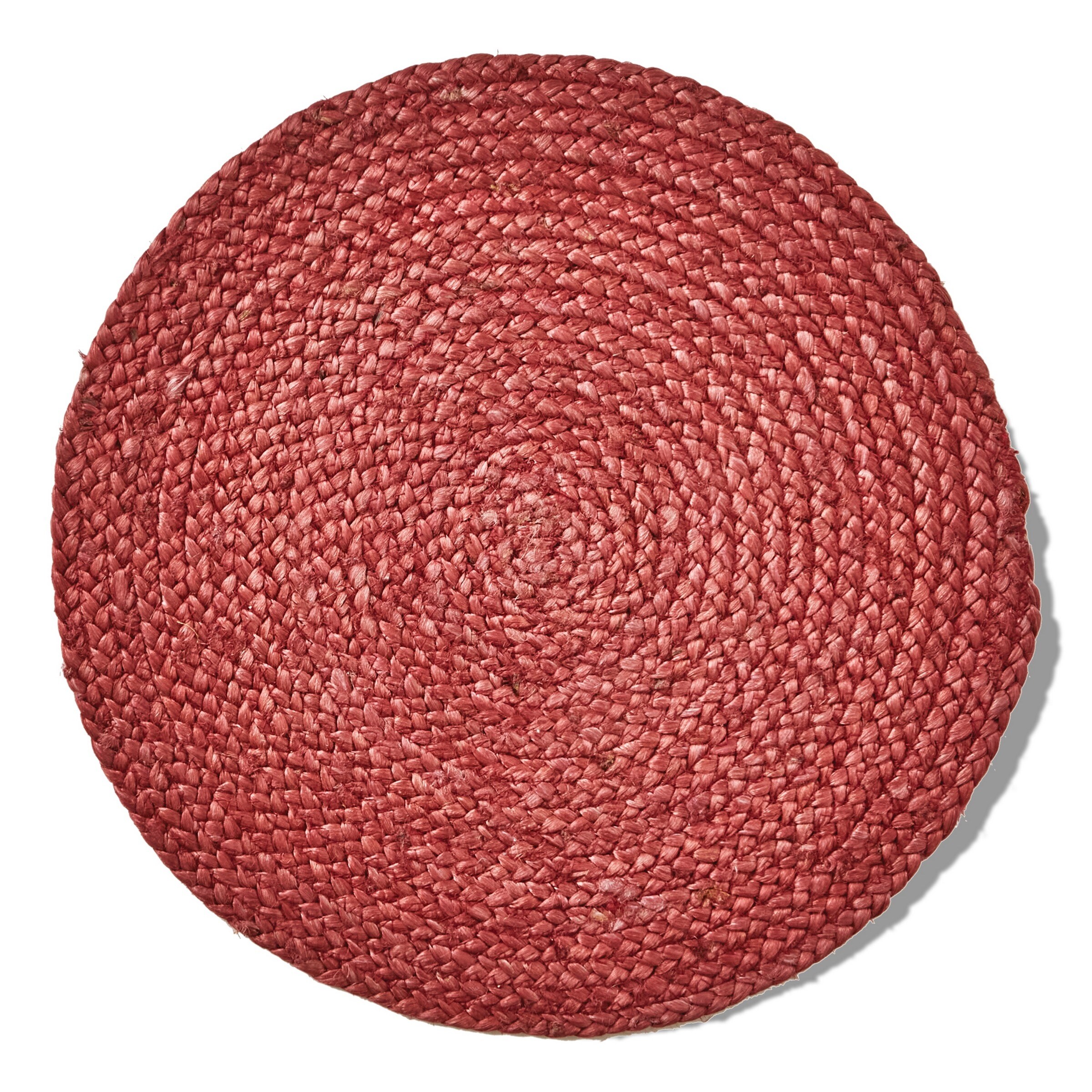 Hemp Braided Single Placemat Burnt Sienna 15" X 15" Square Quilted Reversible Washable Placemat