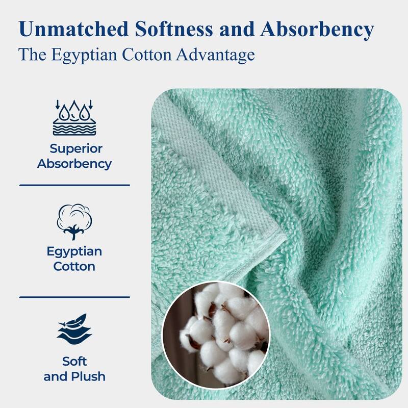 Superior Egyptian Cotton 9 Piece Towel Set Ultra Plush & Absorbent Bath, Hand & Face Towels, Heavyweight Spa Quality