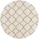SAFAVIEH Hudson Shag Vitchka Glam Trellis 2-inch Area Rug - 11' x 11' Round - Ivory/Grey