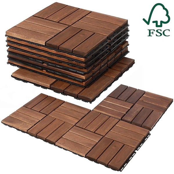Mammoth Sustainably Sourced Easy Lock Acacia Wood Deck Tiles