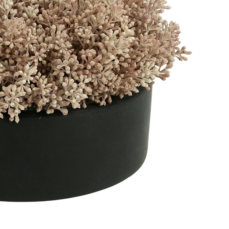 Seeded Eucalyptus Bunch Arranged in a Round Planter - Pink, Black