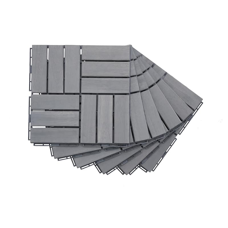1 ft. x 1 ft. Acacia Wood Outdoor Interlocking Deck Tiles, Box of 10