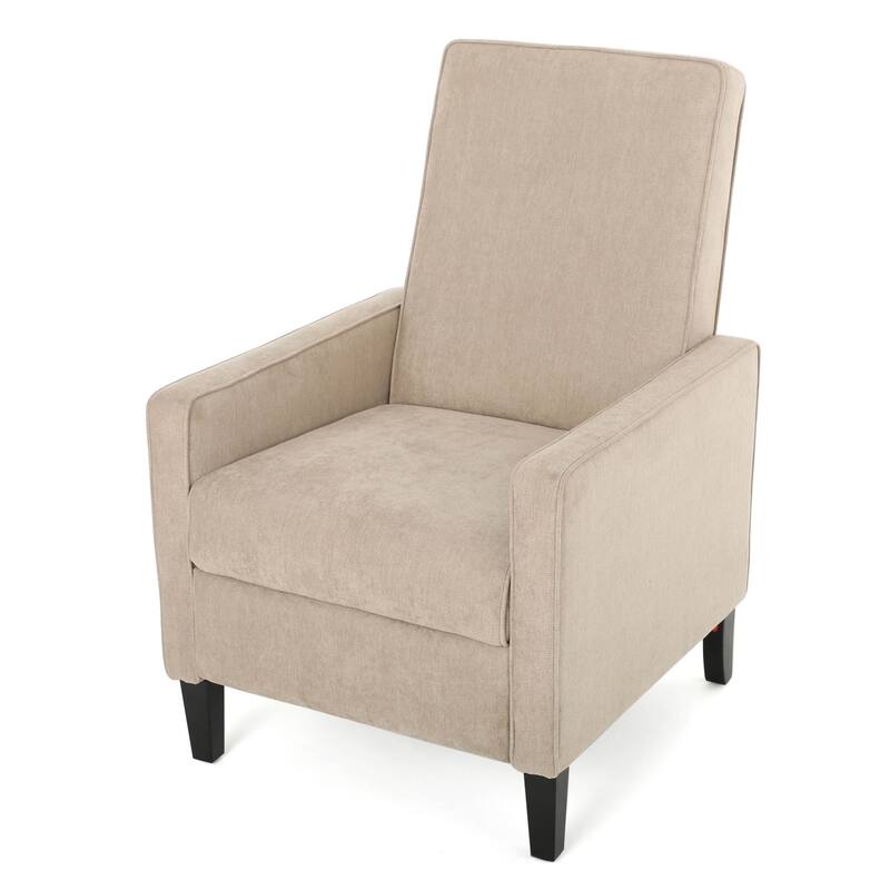 Roomfitters Minimalist Natural Linen Fabric Push Back Chair, Ergonomically Designed for Relaxation and Support, Natural