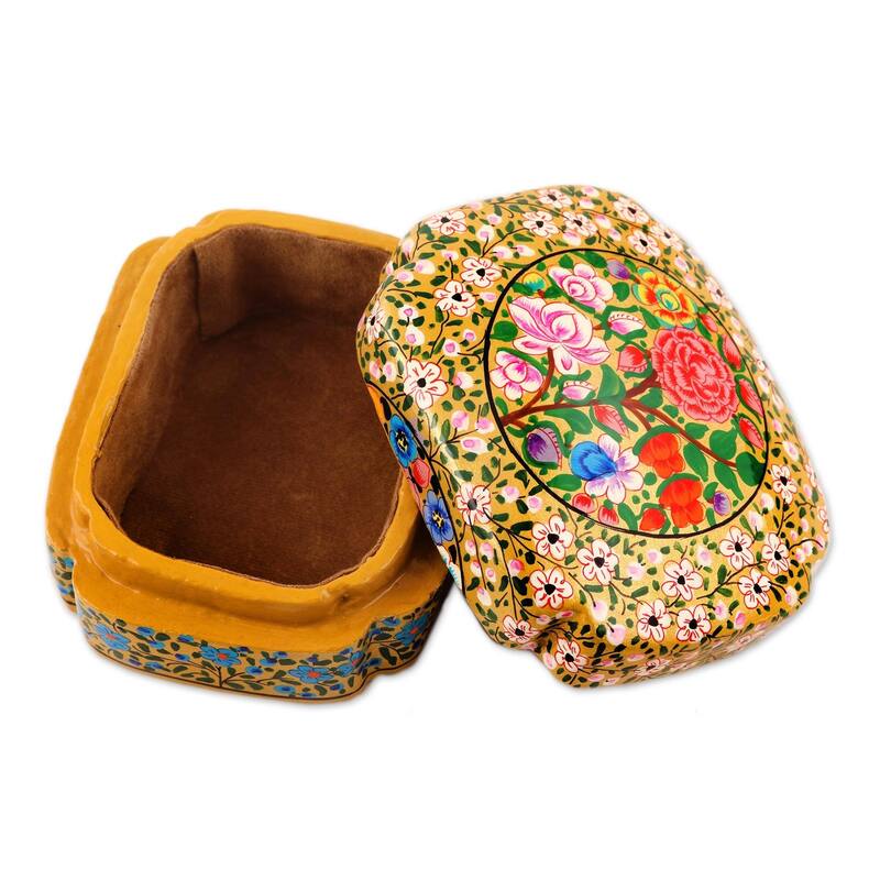 Novica Handmade Kashmir Garland Papier Mache Decorative Box