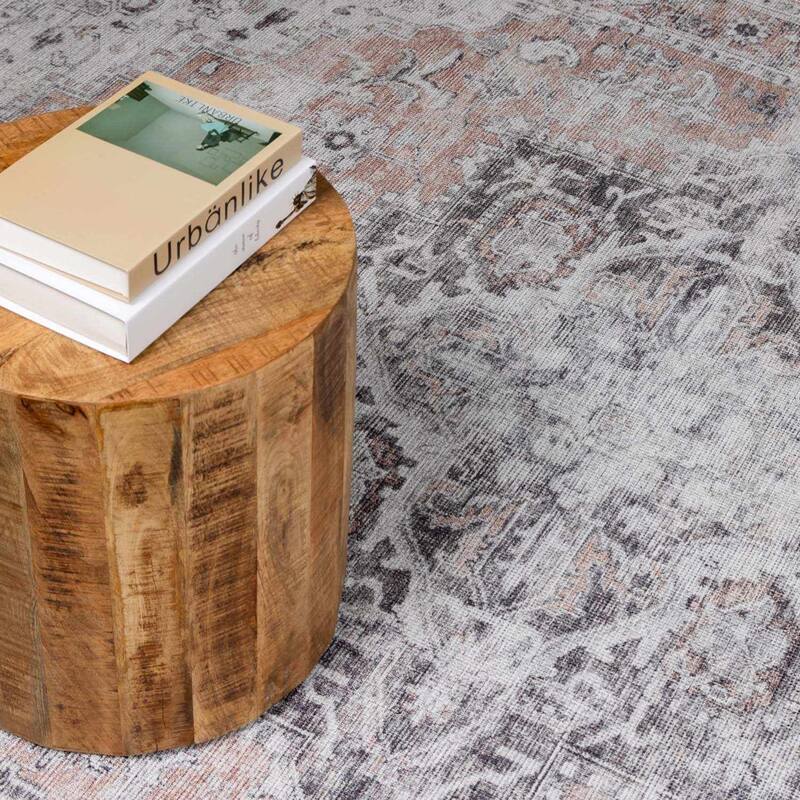 Hauteloom Fatih Living Room, Bedroom Machine Washable Area Rug - Beige, Charcoal, Gray - 2' x 2'11"