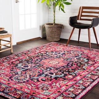 Alexander Home Vintage Boho Botanical Medallion Distressed Rug