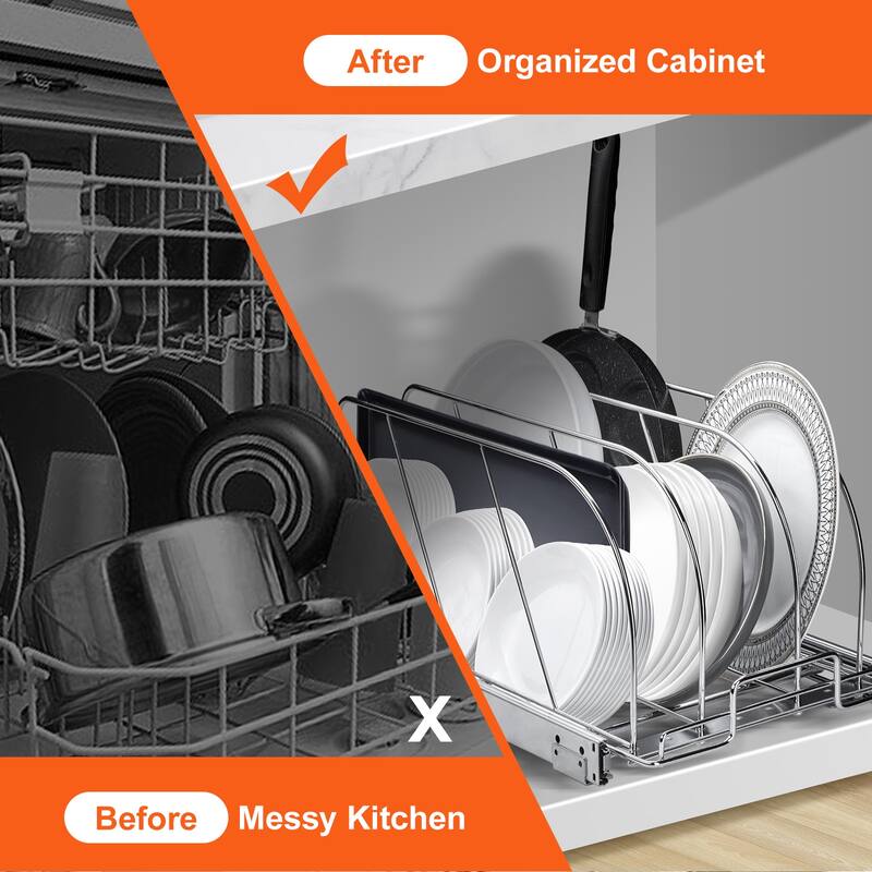 Pan and Pot Rack for Kitchen Cabinet & Pantry Storage
