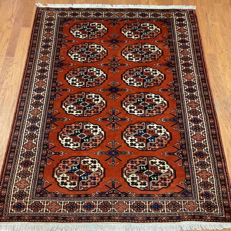HERAT ORIENTAL Handmade Turkoman Wool Rug - 4'10" x 6'