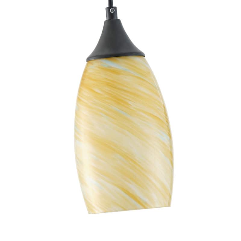 Black Metal and Glass Pendant Light for Kitchen Island Dining Room